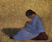 Georges Seurat The Countrywoman sat on the Lawn oil painting picture wholesale